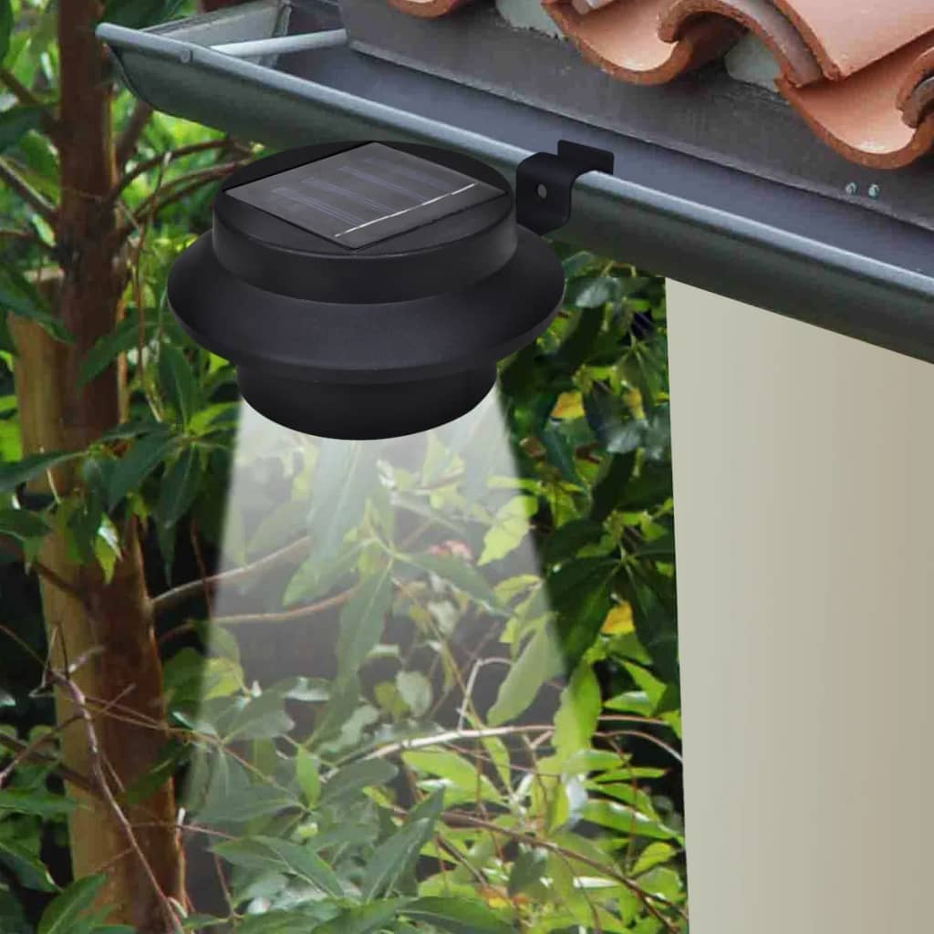 vidaXL Fence lights 12 pcs solar LED black