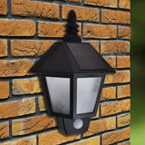 vidaXL Solar Wall Lights 2 pcs with Motion Sensor Black