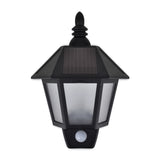 vidaXL Solar Wall Lights 2 pcs with Motion Sensor Black