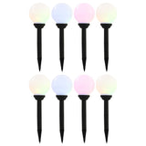 vidaXL Solar lights 8 pcs LED round 15 cm RGB