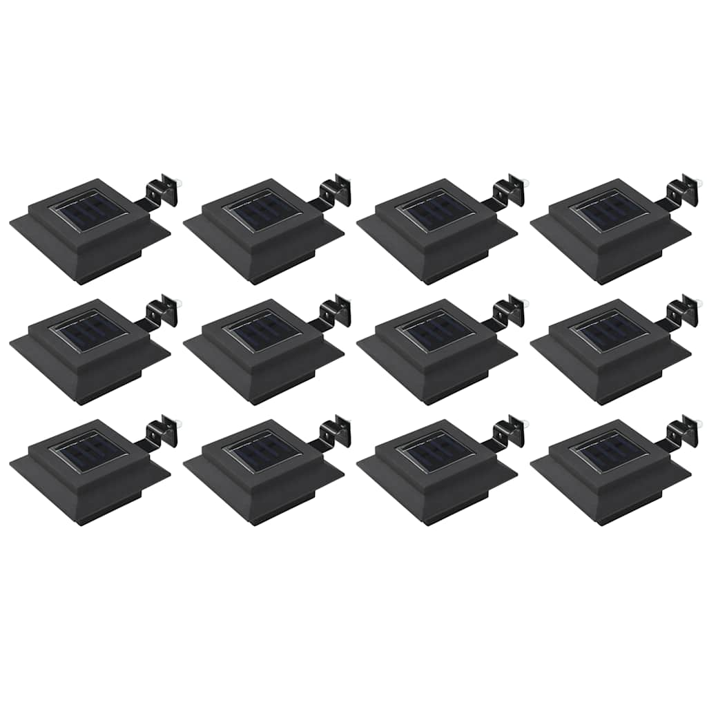 vidaXL Solar Lights 12 pcs LED Square 12 cm Black