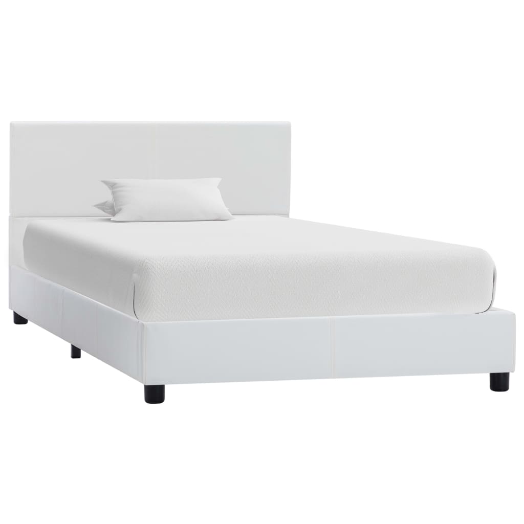 vidaXL Artificial Leather Bed Frame White 90x200 cm