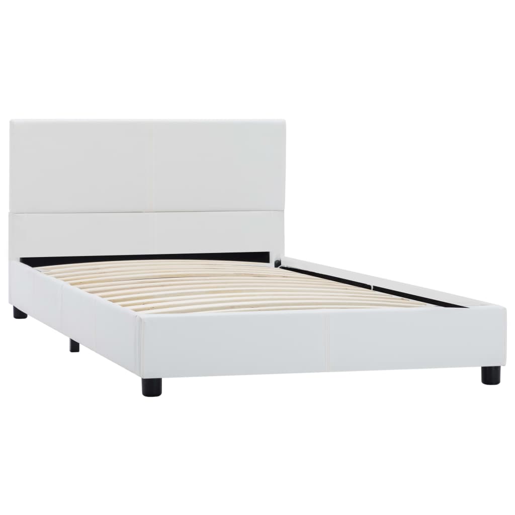 vidaXL Artificial Leather Bed Frame White 90x200 cm