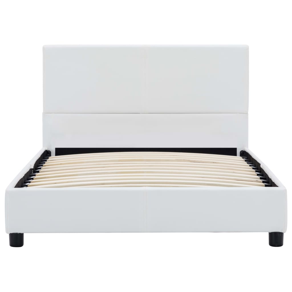 vidaXL Artificial Leather Bed Frame White 90x200 cm