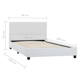 vidaXL Artificial Leather Bed Frame White 90x200 cm
