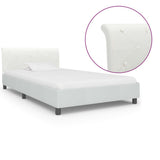 vidaXL Faux Leather Bed Frame White 90x200 cm