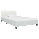 vidaXL Faux Leather Bed Frame White 90x200 cm