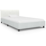 vidaXL Faux Leather Bed Frame White 90x200 cm