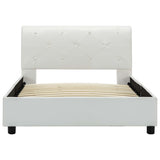 vidaXL Faux Leather Bed Frame White 90x200 cm