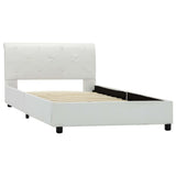 vidaXL Faux Leather Bed Frame White 90x200 cm