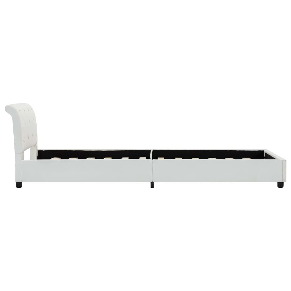 vidaXL Faux Leather Bed Frame White 90x200 cm