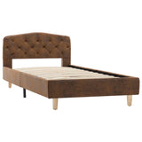 vidaXL Bed Frame Faux Suede Brown 90x200 cm