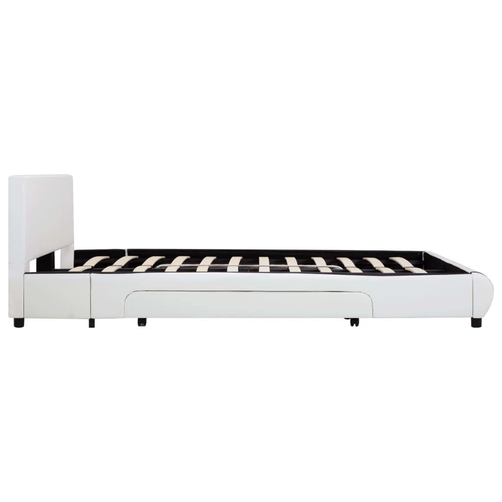 vidaXL Bedframe met lades kunstleer wit 140x200 cm