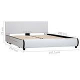 vidaXL Bedframe met lades kunstleer wit 140x200 cm