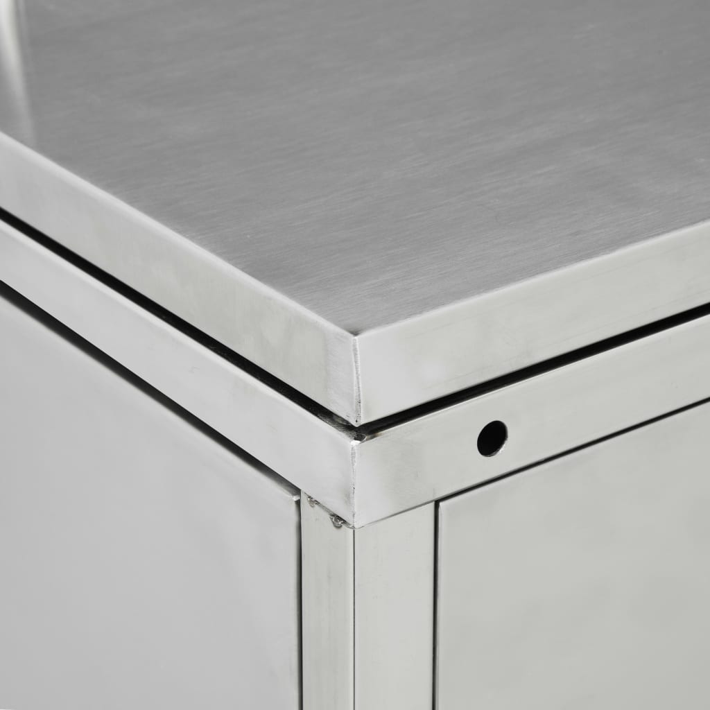 vidaXL Single Bin Storage 240 L Stainless Steel