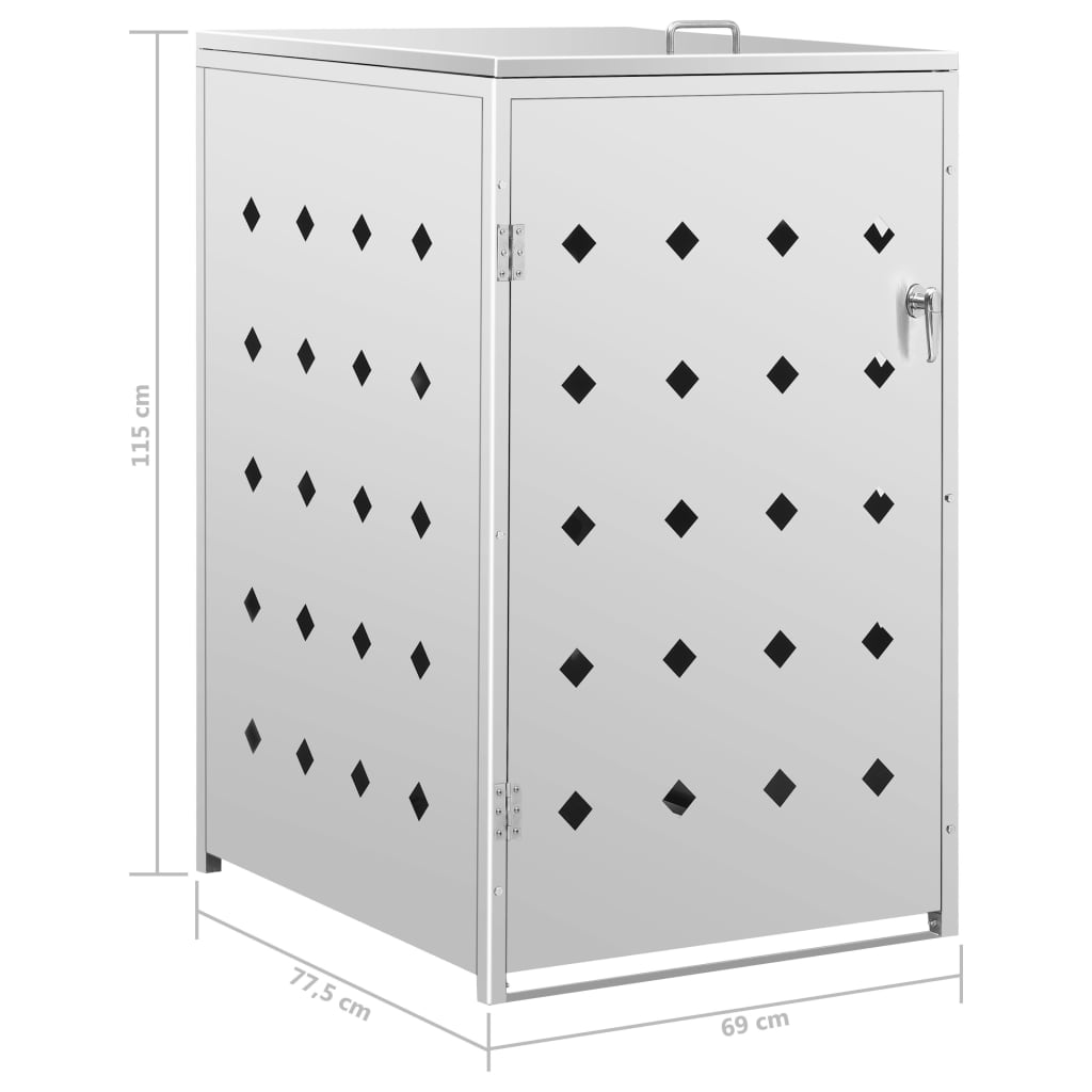 vidaXL Single Bin Storage 240 L Stainless Steel