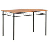 vidaXL 7-delige Eethoek MDF et acier brun