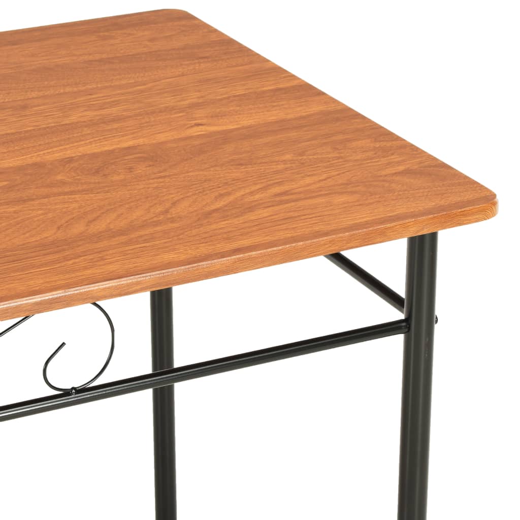 vidaXL 7-delige Eethoek MDF et acier brun