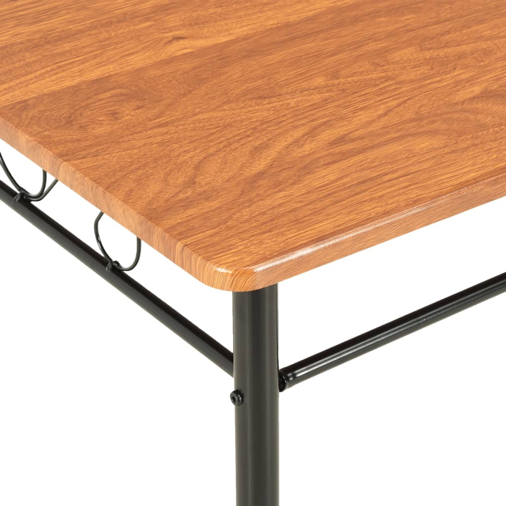 vidaXL 7-delige Eethoek MDF et acier brun