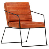 vidaXL Fauteuil echt leer tan