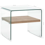 vidaXL Salontafel 50x50x45 cm gehard glas transparant