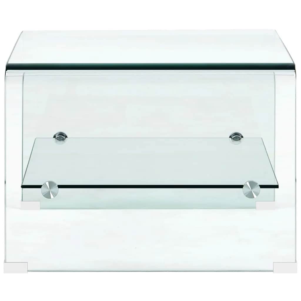 vidaXL Salontafel 50x45x33 cm gehard glas transparant