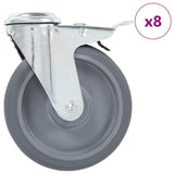 vidaXL Swivel Castor Wheels with Bolt Holes and Double Brakes 4 pcs 125 mm