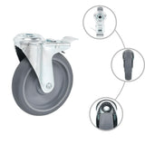 vidaXL Swivel Castor Wheels with Bolt Holes and Double Brakes 4 pcs 125 mm