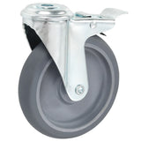 vidaXL Swivel Castor Wheels with Bolt Holes and Double Brakes 4 pcs 125 mm
