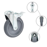 vidaXL Swivel Casters with Bolt Holes 4 pcs 125 mm