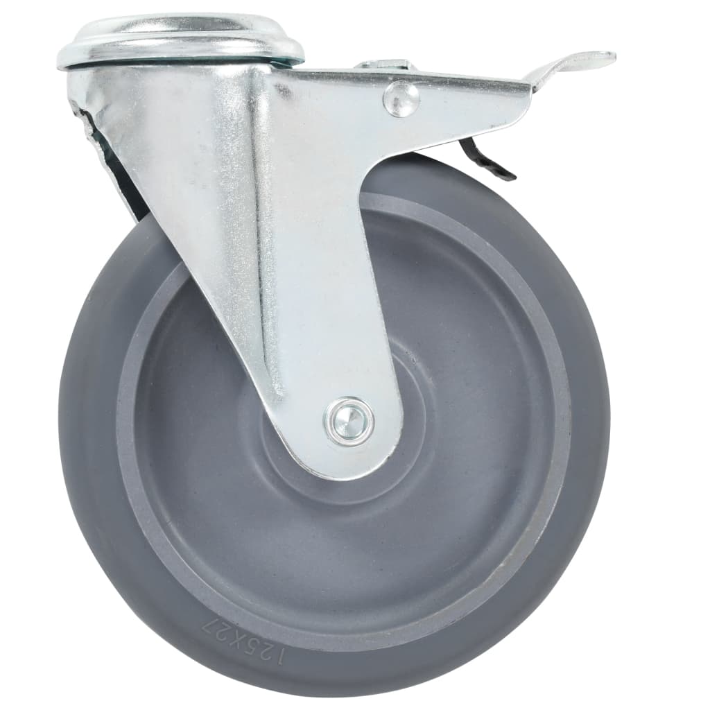 vidaXL Swivel Casters with Bolt Holes 4 pcs 125 mm
