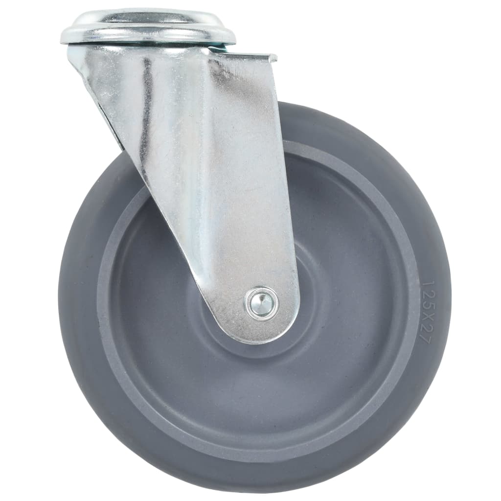 vidaXL Swivel Casters with Bolt Holes 4 pcs 125 mm