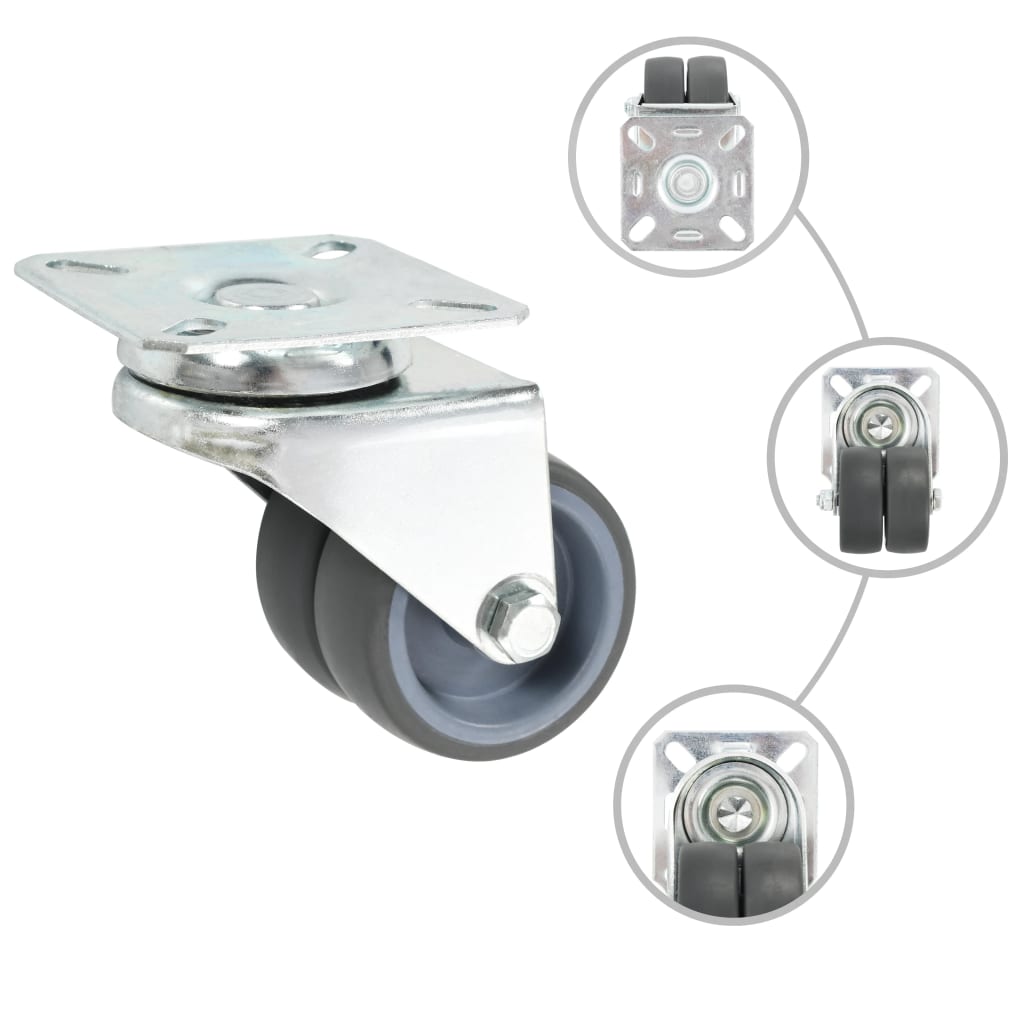 vidaXL Swivel Casters Twin 4 pcs 50 mm