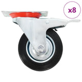 vidaXL Zwenkwielen met dubbele remmen 4 st 100 mm