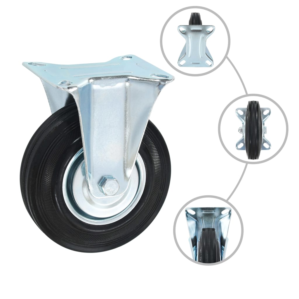 vidaXL Fixed Castor Wheels 4 pcs 125 mm