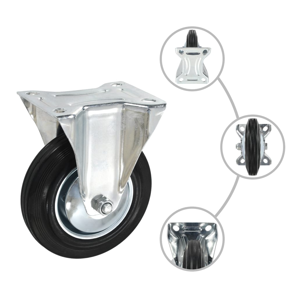 vidaXL Fixed Castor Wheels 4 pcs 160 mm