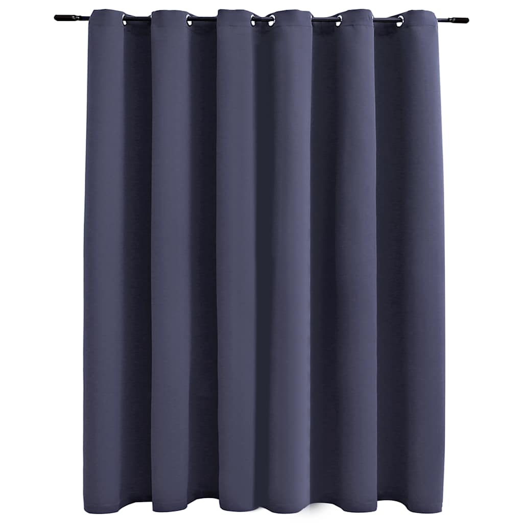 vidaXL Blackout Curtain with Metal Rings 290x245 cm Black