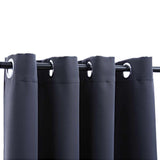 vidaXL Blackout Curtain with Metal Rings 290x245 cm Black