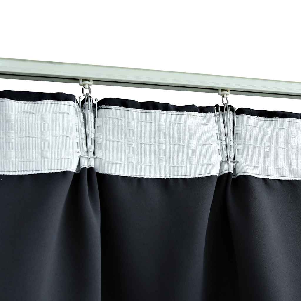 vidaXL Blackout Curtain with Hooks 290x245 cm black