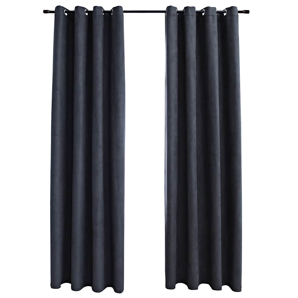 vidaXL Rideaux occultants à œillets 2 pcs 140x175 cm anthracite