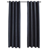 vidaXL Rideaux occultants à œillets 2 pcs 140x175 cm anthracite