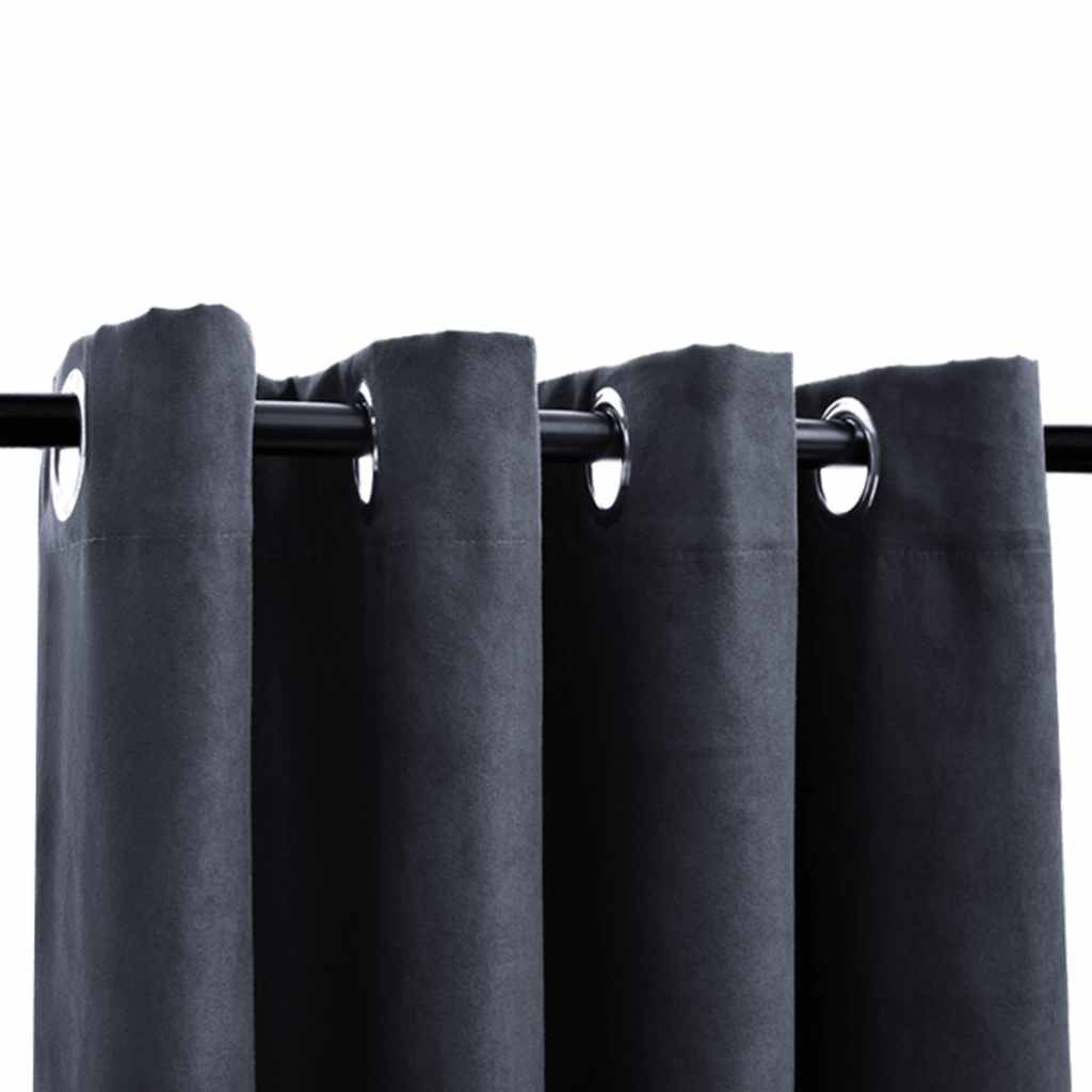 vidaXL Rideaux occultants à œillets 2 pcs 140x175 cm anthracite