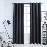 vidaXL Rideaux occultants à œillets 2 pcs 140x175 cm anthracite