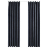 vidaXL Blackout Curtains with Hooks 2 pcs 140x175 cm anthracite