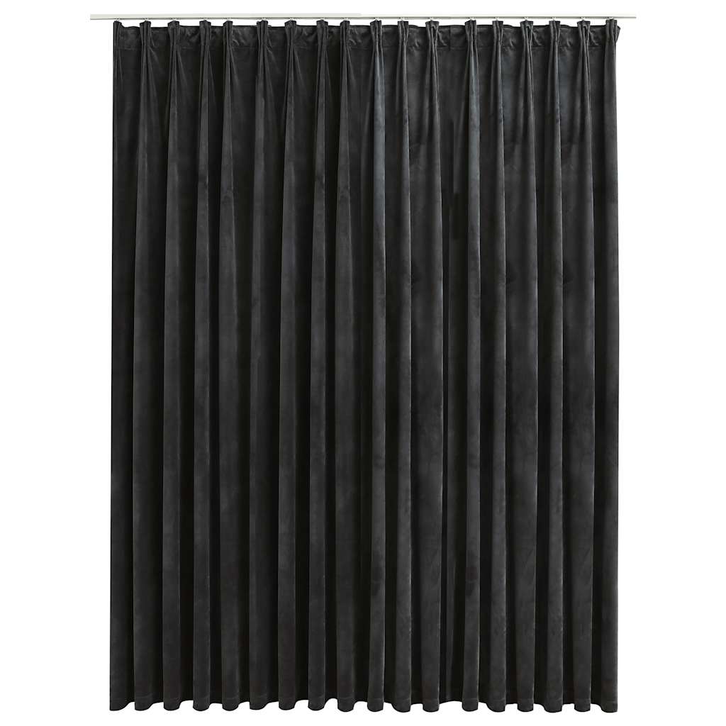 vidaXL Gordijn verduisterend avec haken 290x245 cm fluweel noir