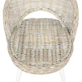 vidaXL Fauteuil kubu rattan wit