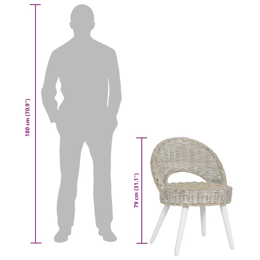 vidaXL Fauteuil kubu rattan wit