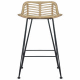 vidaXL Barstoelen 2 st natuurlijk rattan