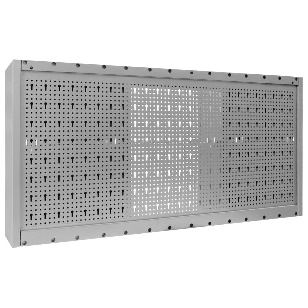 vidaXL Gereedschapskast voor aan de wand metaal grijs en zwart