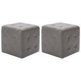 vidaXL Pouffe 2 pcs 30x30x30 cm artificial leather grey